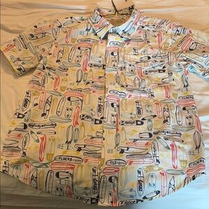 Lucky Brand Men's Multicolor Surfboard Print Shirt